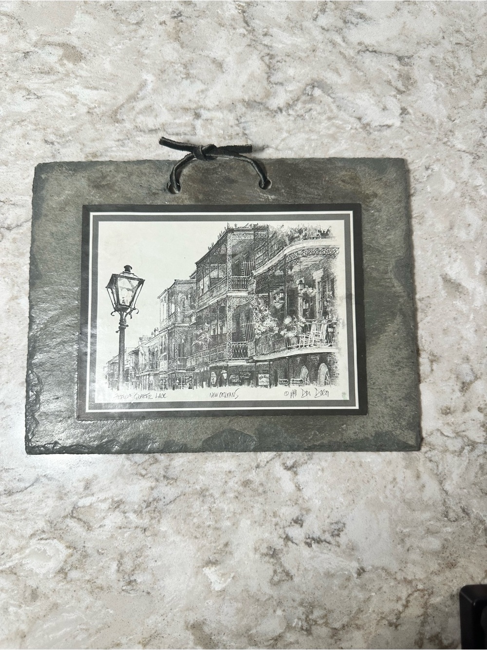 Framed Black & White New Orleans Architectural Slate Wall Art by Don Davey.